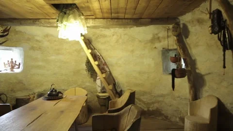 Hobbit house interior Video stock 248846934