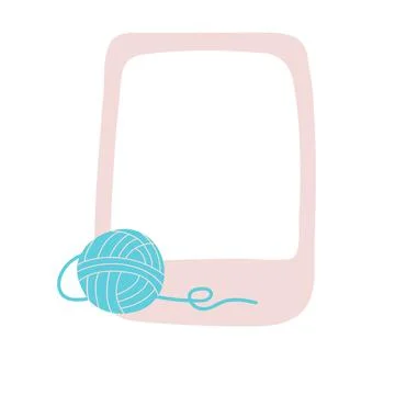 Hobby accessories knitting vector frame illustration on white background Stock Illustration