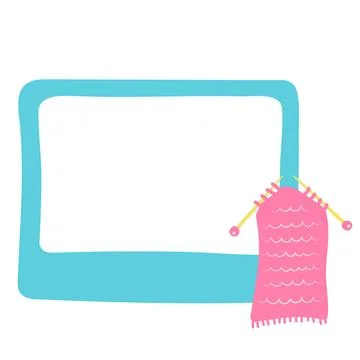 Hobby accessories knitting vector frame illustration on white background Illustrazione stock