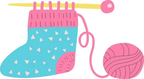 Hobby accessories knitting vector illustration on white background Illustrazione stock