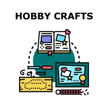 Hobby craft activity creating handmade creative projects Stock Illustration