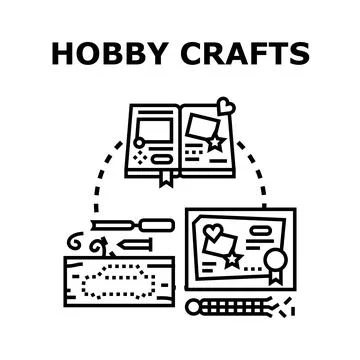 Hobby craft activity creating handmade creative projects Stock Illustration