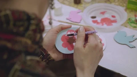 Hobby of drawing on wood materials Video stock 166527375