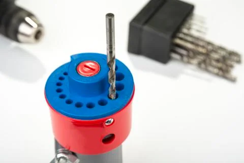 Hobby drill sharpener for home use on a drill machine Stock Photos