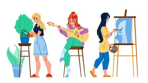 Hobby female vector Stock Illustration