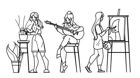Hobby female vector Stock Illustration