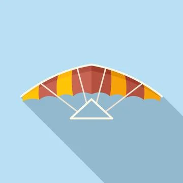 Hobby hang glider icon flat vector. Air fly 스톡 일러스트