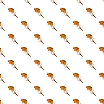 Hobby horse toy seamless pattern for children's designs Stock Illustration