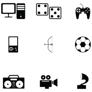 Hobby icon set Illustrazione stock