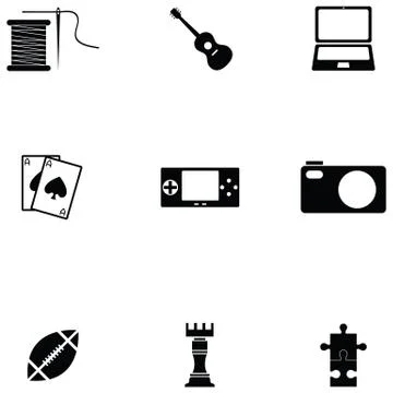 Hobby icon set Illustrazione stock