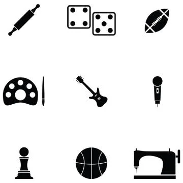 Hobby icon set Stock Illustration