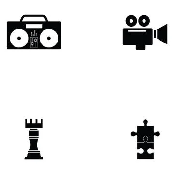 Hobby icon set Illustrazione stock