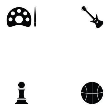 Hobby icon set Stock Illustration