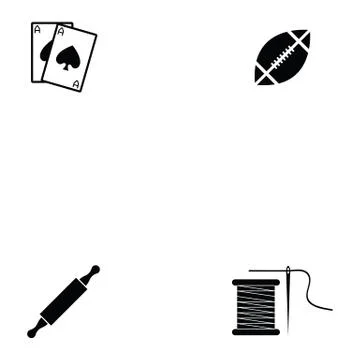 Hobby icon set Illustrazione stock