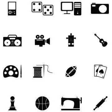 Hobby icon set Illustrazione stock