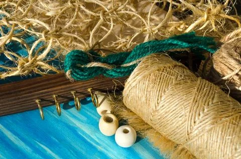Hobby, needlework  weaving macrame. Stock Photos