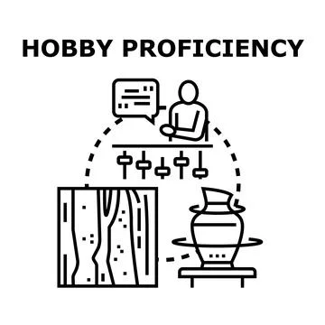 Hobby proficiency developing creative skills and expertise Stock Illustration