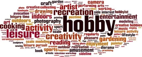 Hobby word cloud Stock Illustration