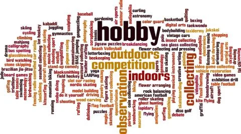 Hobby word cloud Stock Illustration
