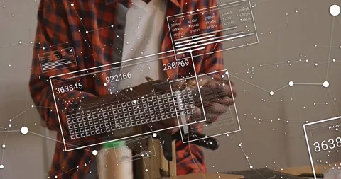 Hobbyist bringing device toward clamp, HUD appearing and updating while hands 스톡 동영상 331048493