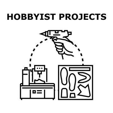 Hobbyist projects creating handmade items and craft goods Stock Illustration
