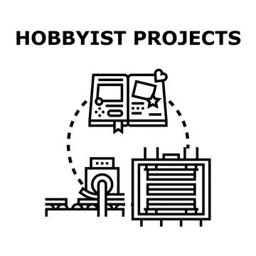 Hobbyist projects planning and creative process concept 스톡 일러스트