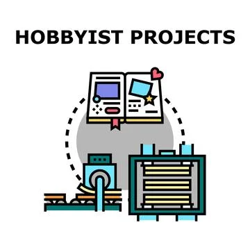 Hobbyist projects planning and creative process concept 스톡 일러스트