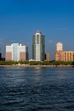 Hoboken, NJ - US - Sept 7, 2023 Vertical view of Hobokens skyline, Hoboken .. Foto stock