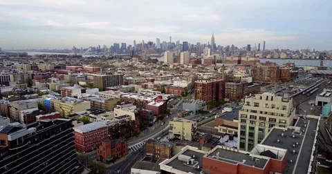 Hoboken Rowhouse Rooftops Facing the Manhattan Skyline Vidéo 74853048