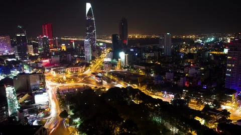 Hochiminh night Timelapse Video stock 40107178