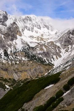 Hochschwab on a cloudy day in springtime Stock Photos