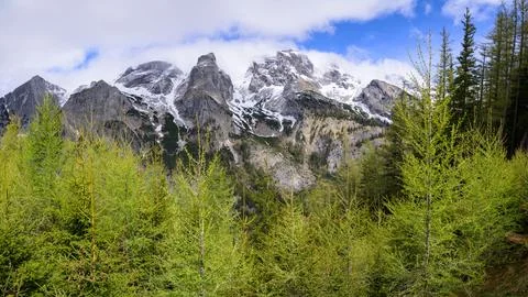 Hochschwab on a cloudy day in springtime Stock Photos