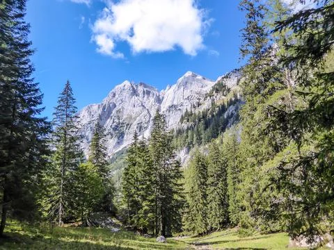 Hochtor - A panoramic view on high Alpine peaks Stock Photos