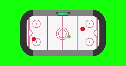 Hockey air table game vector illustration. Isolated entertainment competition Stock Footage 141469502