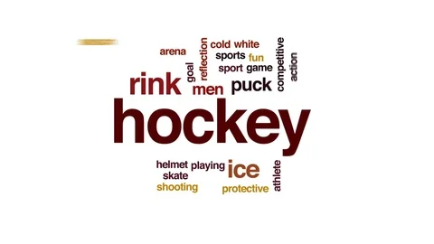 Hockey animated word cloud, text design animation. Stock Footage 77821242