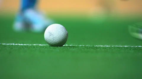 Hockey ball hit Stock Footage