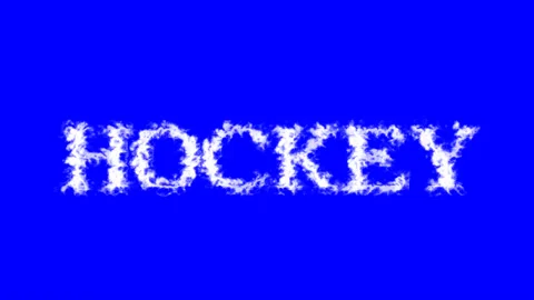 Hockey cloud text effect blue isolated background Stock Footage 138722255