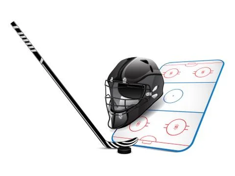 Hockey design elements Stock Illustration