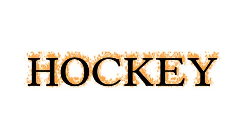 Hockey fire text effect white isolated background Stock Footage 138072200