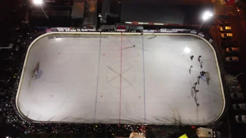 Hockey game with drone Stock Footage 220463152