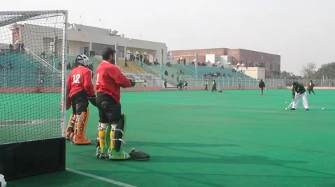 Hockey Goal Keeper Practicing Stock Footage 46065897
