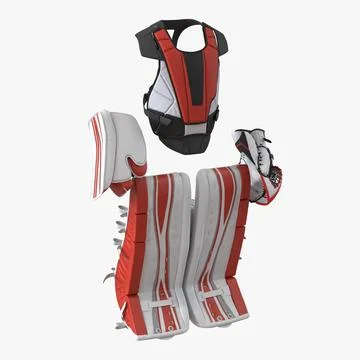 Hockey Goalie Protection Kit Generic Red 3D Model