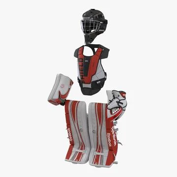Hockey Goalie Protection Kit Red 2 3D Model