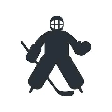 Hockey goalkeeper flat icon Stock Illustration