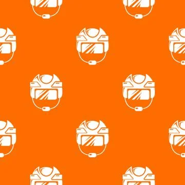 Hockey helmet pattern vector orange Stock Illustration