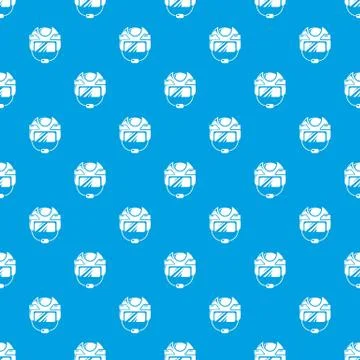 Hockey helmet pattern vector seamless blue Stock Illustration