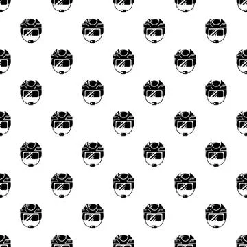 Hockey helmet pattern vector seamless Stock Illustration
