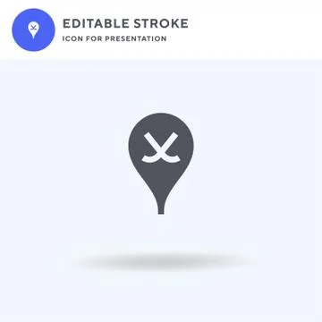 Hockey icon vector, filled flat sign, solid pictogram isolated on white, logo Stock Illustration