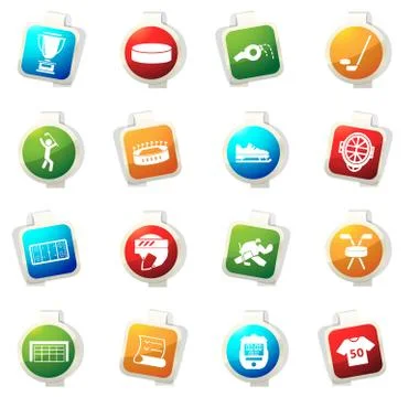 Hockey icons set Stock Illustration