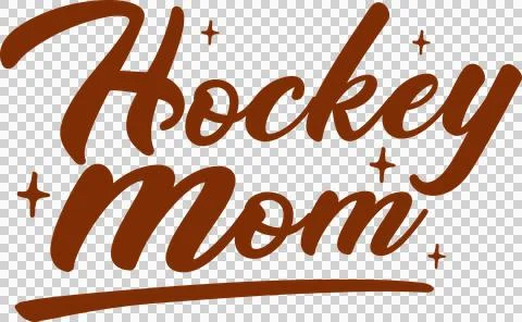 Hockey Mom Script Typography Decorative Design Stock Illustration